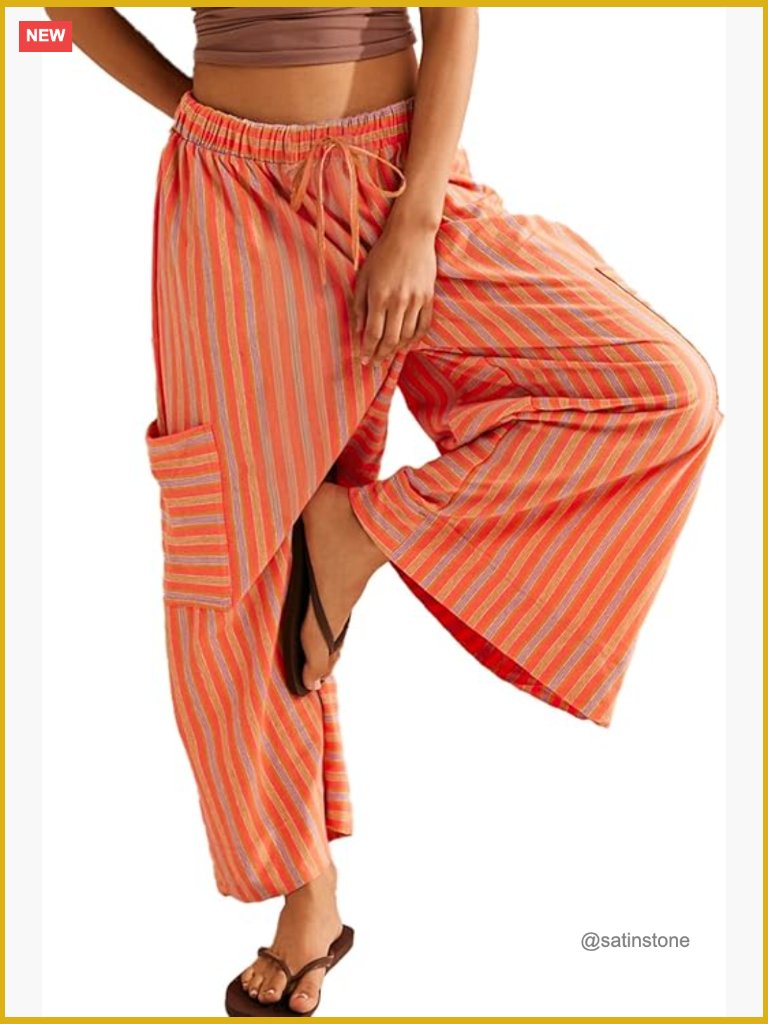 High Waist Wide Leg Palazzo Pants With Pockets, Lightweight